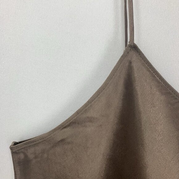 Vince Satin Camisole Taupe Cami Sleeveless Top Brown Size L - Picture 4 of 8